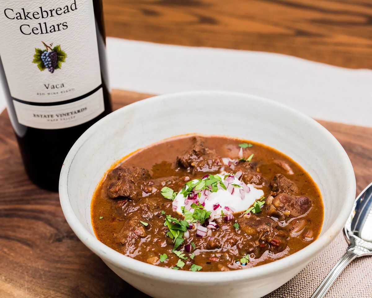 Elk Chili with Mexican Chocolate and Lime Crema