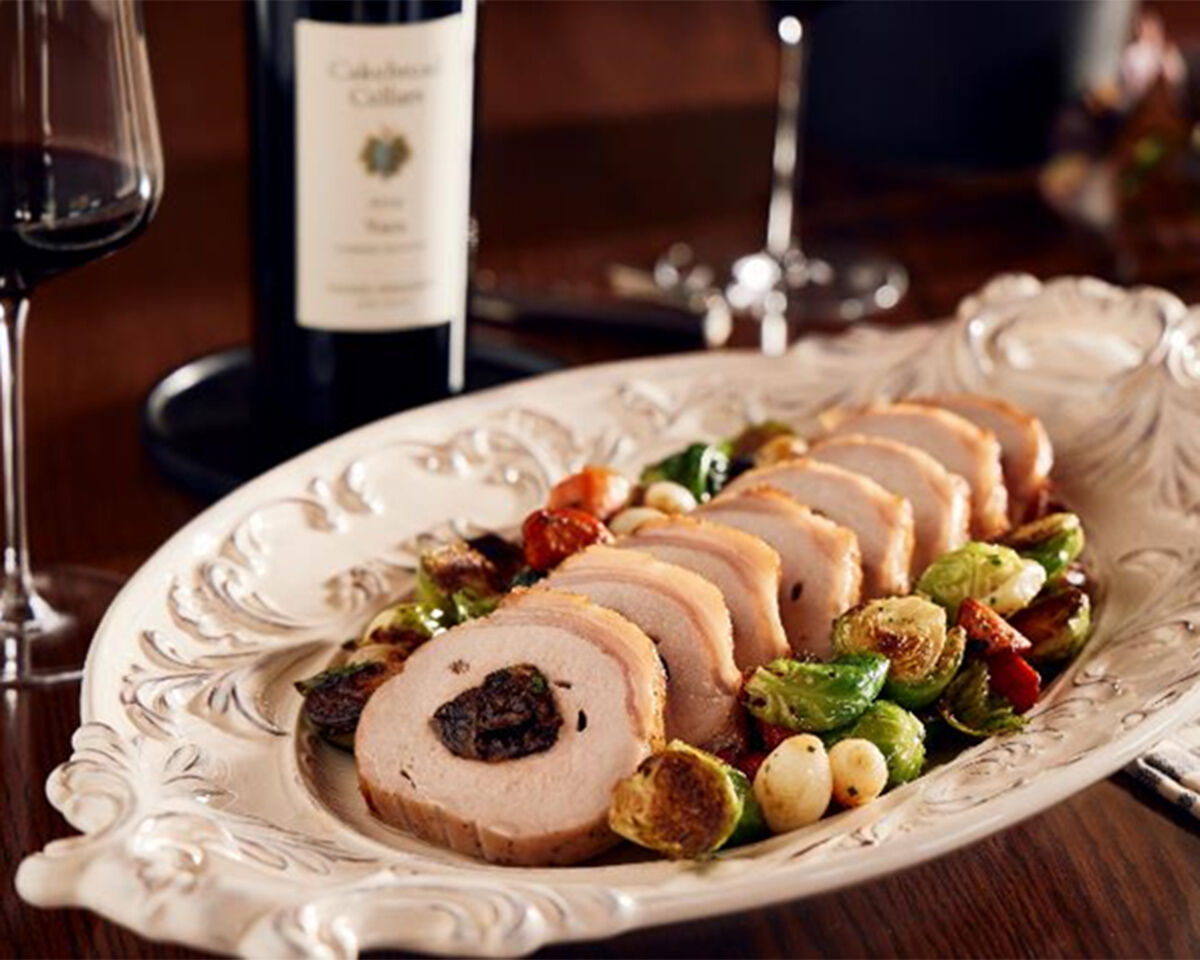 Pork Loin Stuffed with French Prunes and Pecans