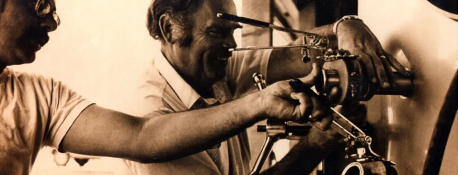 Old photo showing people working
