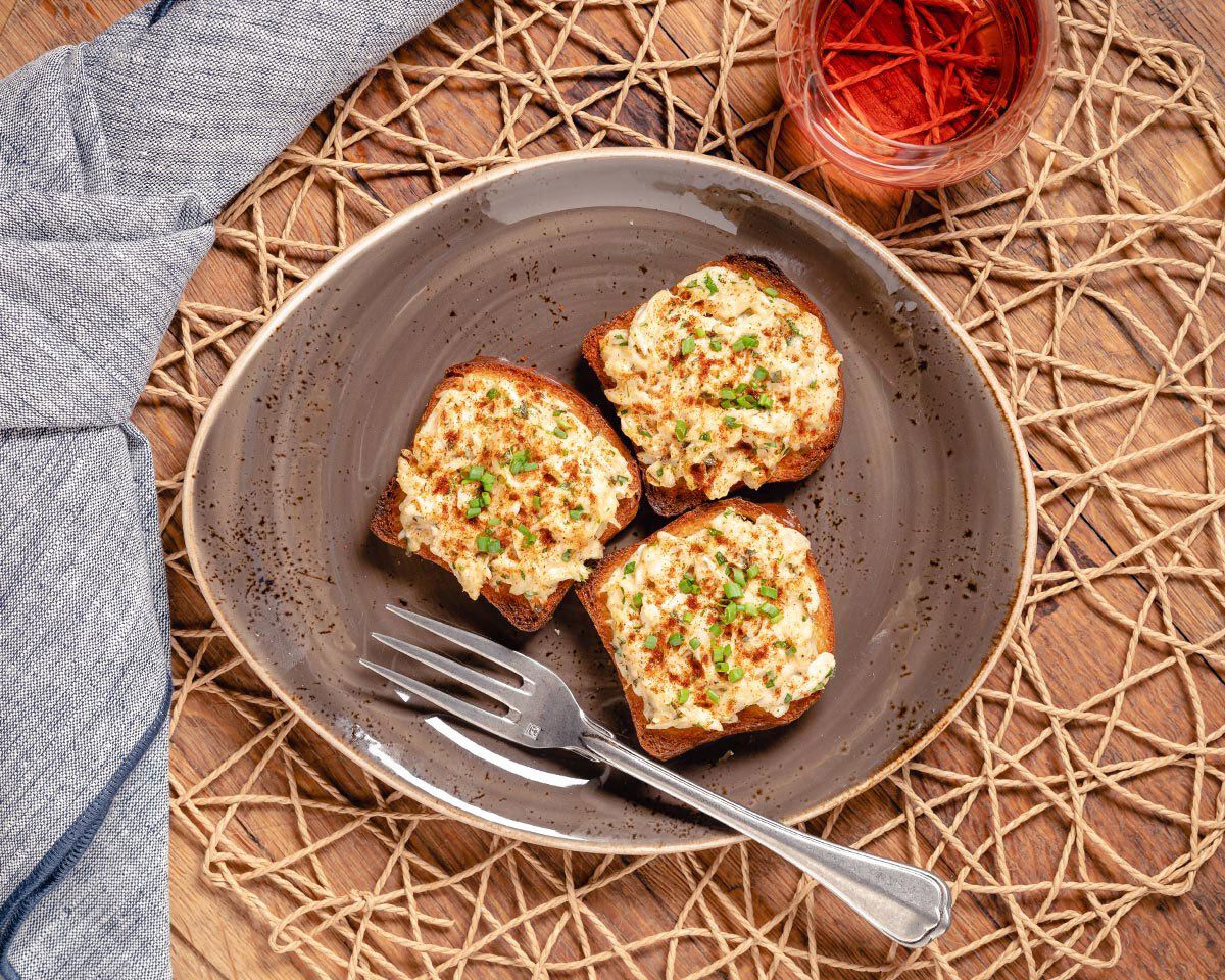 Deviled Crab Toasts
