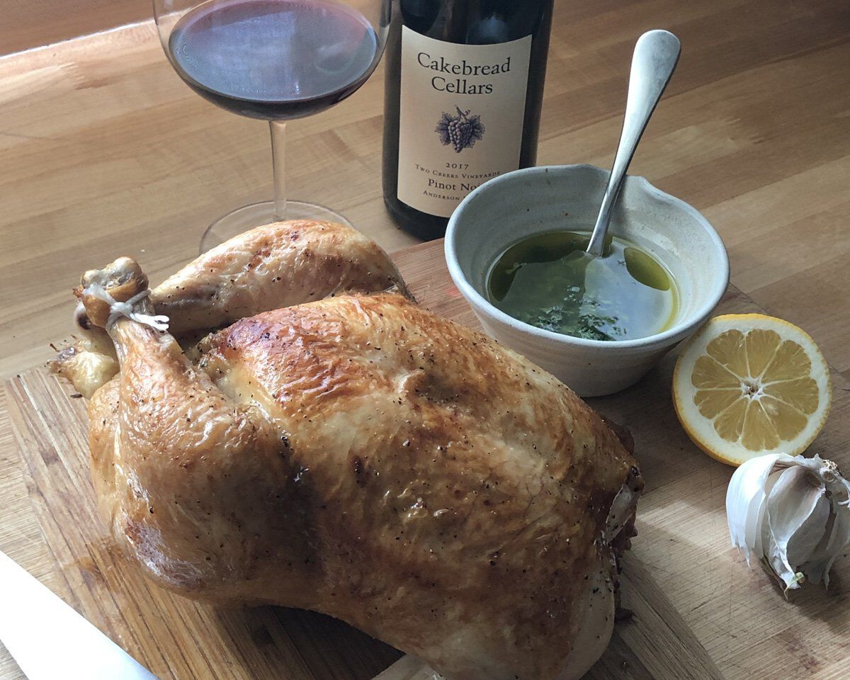 Roast Chicken with Honey Gremolata