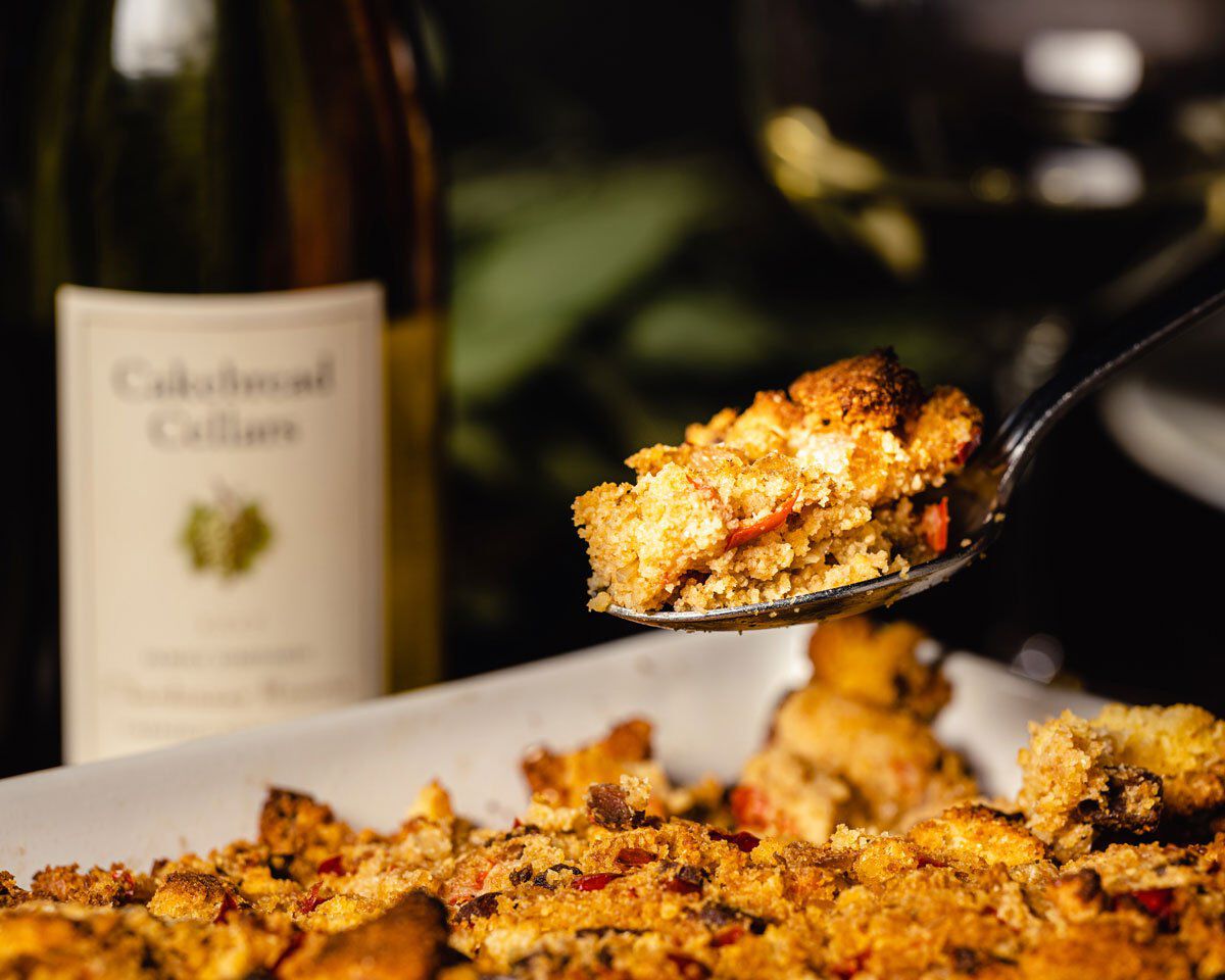 Cornbread Stuffing with Andouille Sausage, Fennel and Sweet Peppers