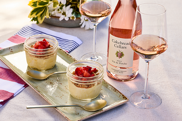 MEYER LEMON SEMIFREDDO WITH AMARETTI COOKIES & STRAWBERRIES