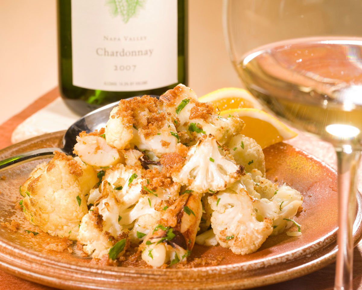 Roasted Cauliflower with Dungeness Crab