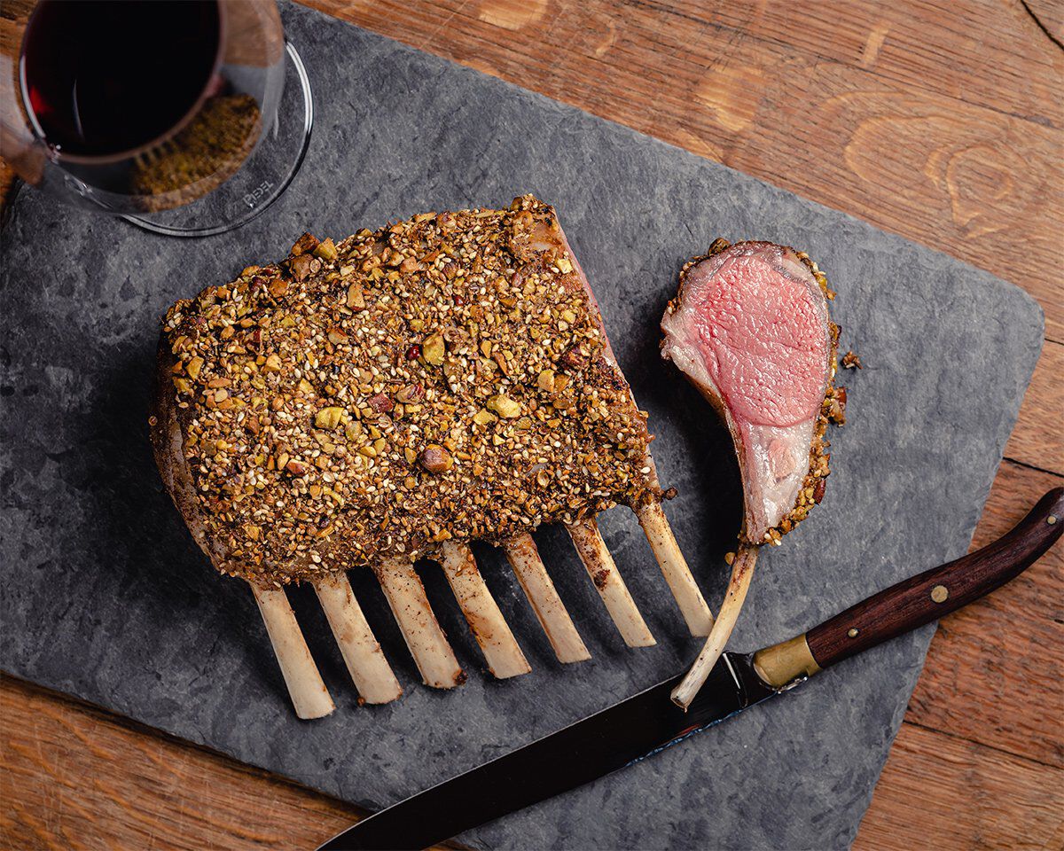 Hazelnut and Spice-Crusted Rack of Lamb