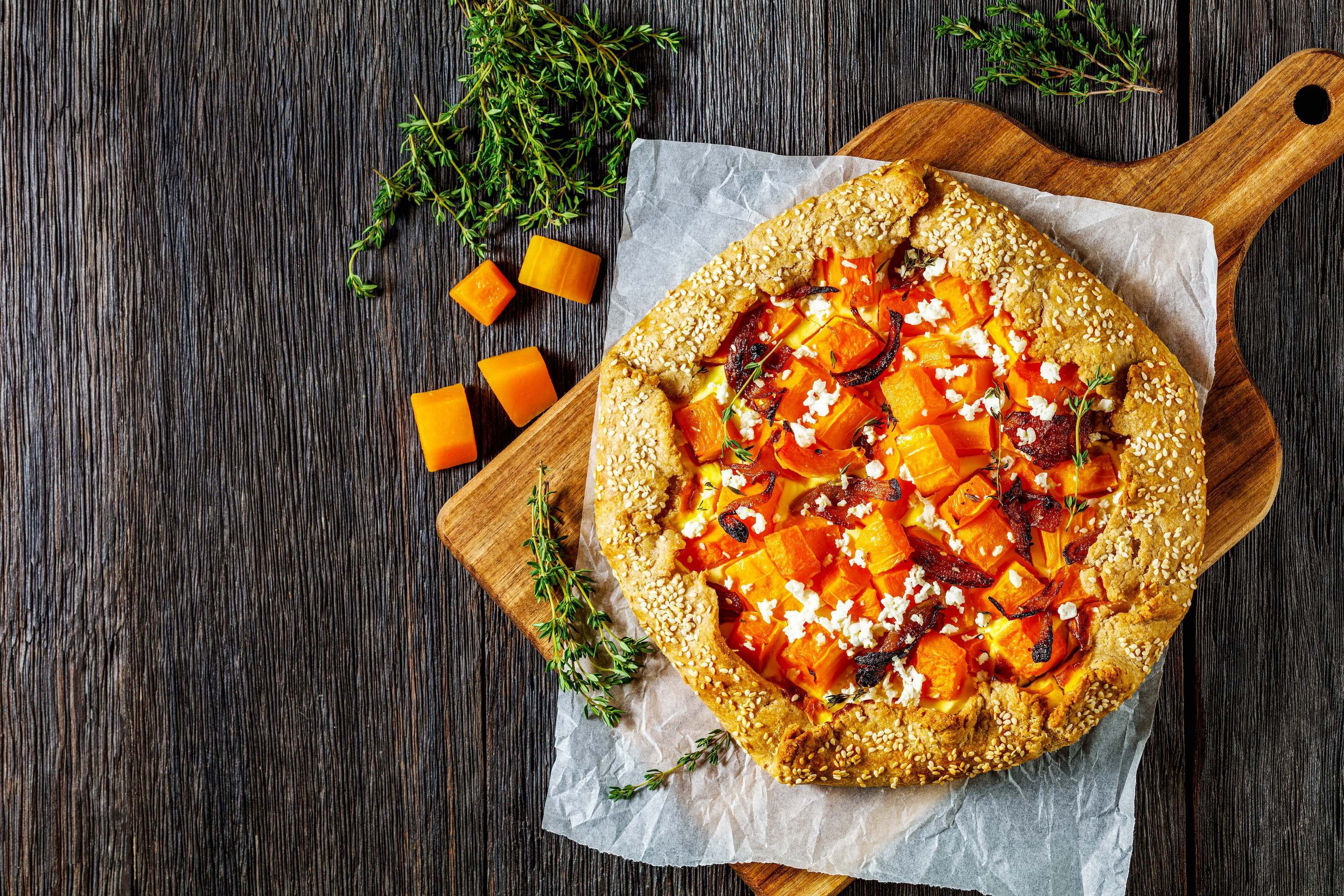 Butternut Squash, Onion Confit and Gruyere Cheese Galette