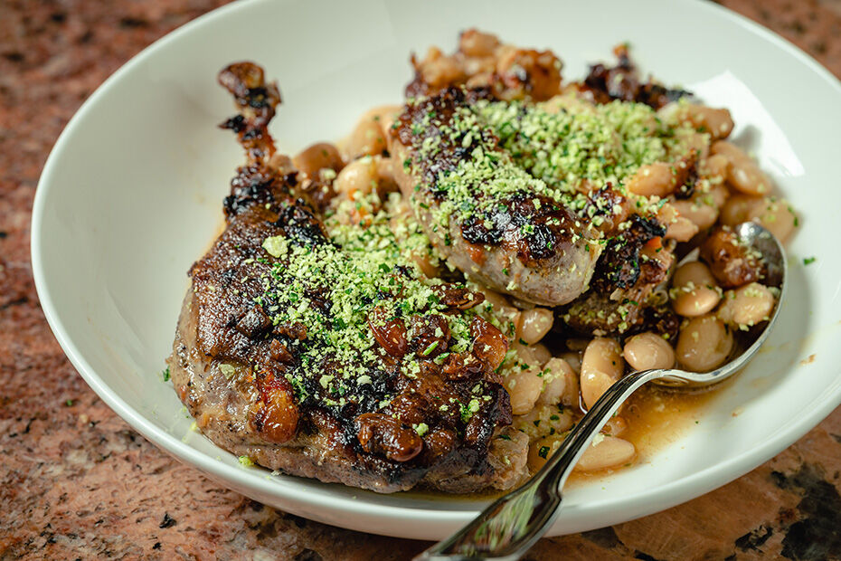 Cassoulet with Duck Confit, Pork Shoulder, Toulouse Sausage & Garlic Breadcrumbs