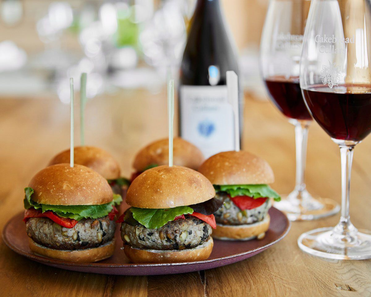 Duck Sliders with Green Olives, Pine Nuts &amp; Kale